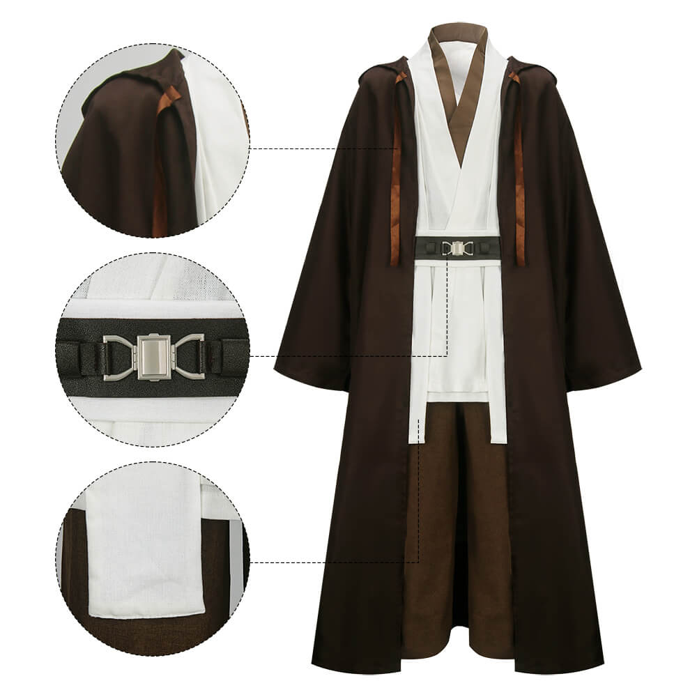 Boys Star Wars Obi Wan Kenobi Jedi Cosplay Costume Halloween Vikidoky