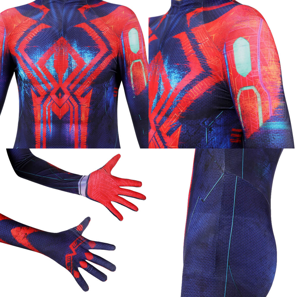 Across the Spider-Verse Spiderman 2099 Cosplay Costume For Kids Vikidoky