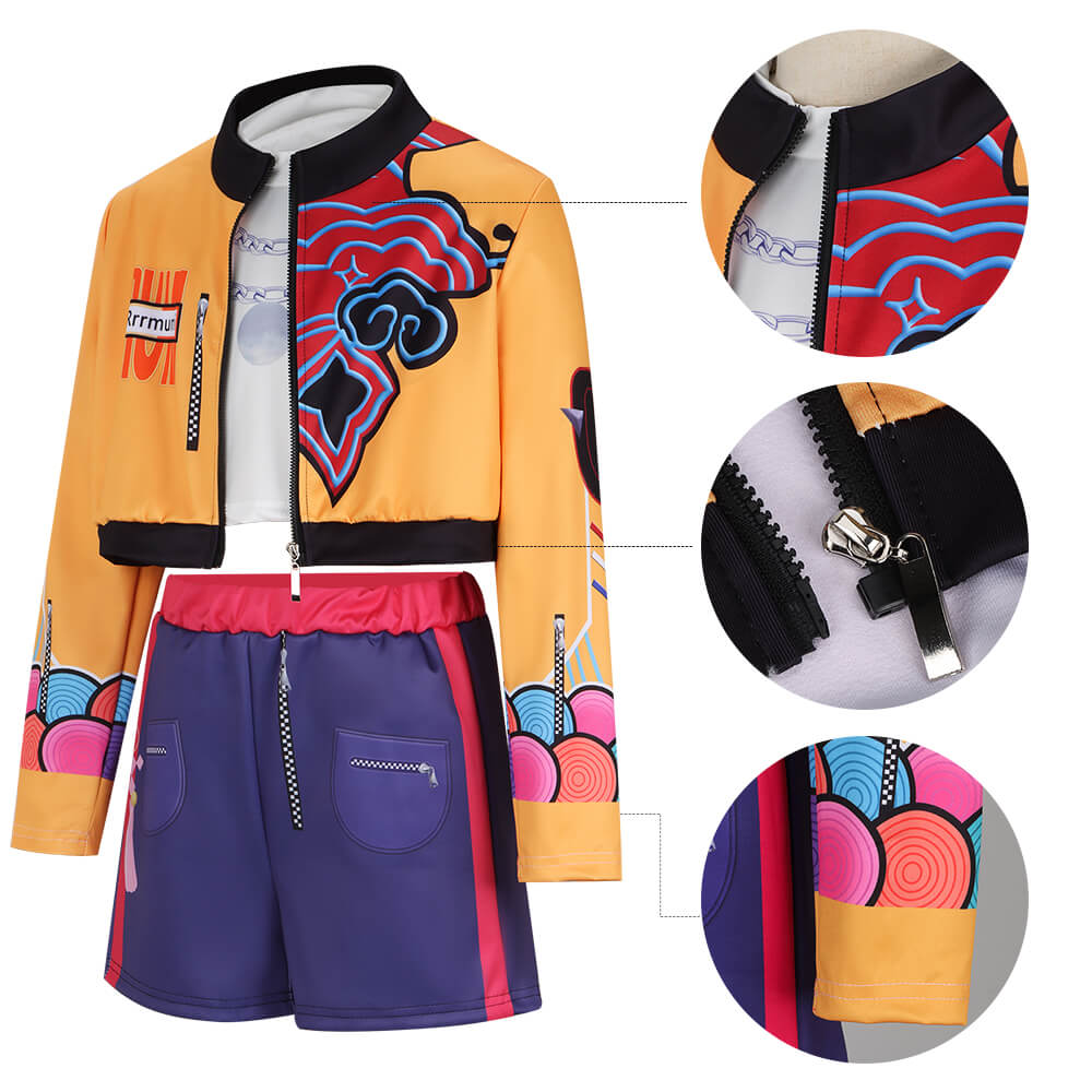 Child Kpop Demon Hunters Rumi Cosplay Costume Kids Fancy Dress