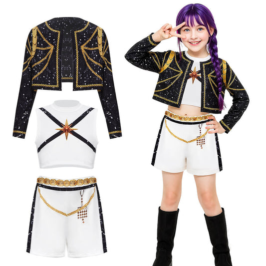 Child Kpop Demon Hunters Rumi Golden Stage Outfits Cosplay Costume Fancy Dress