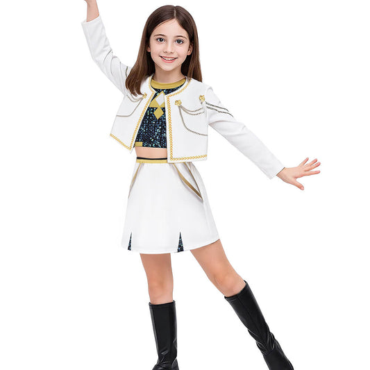 Child Kpop Demon Hunters Zoey Golden Stage Outfits Cosplay Costume Fancy Dress