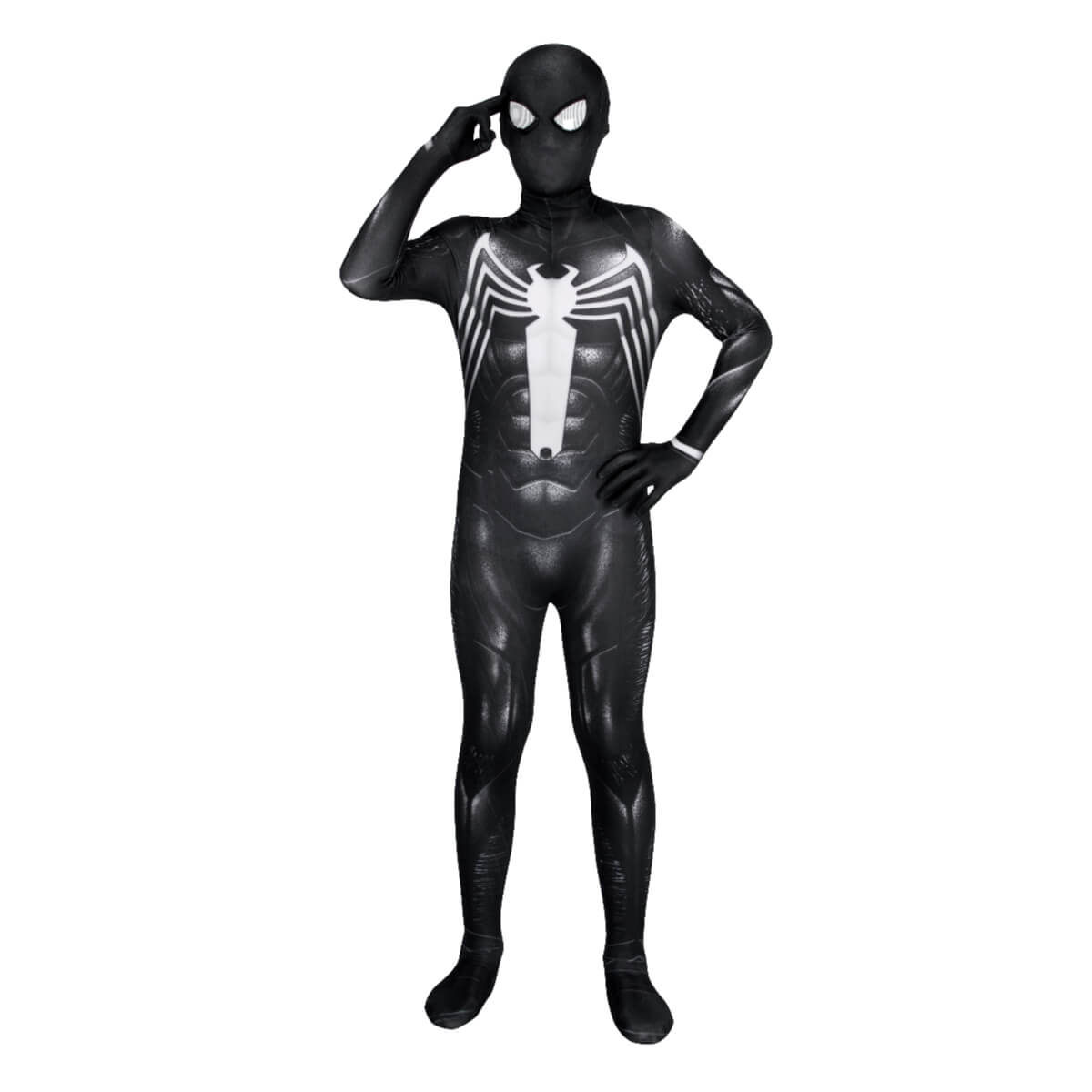 Spider-Man 2 Symbiote Black Suit Cosplay Costume For Kids Vikidoky