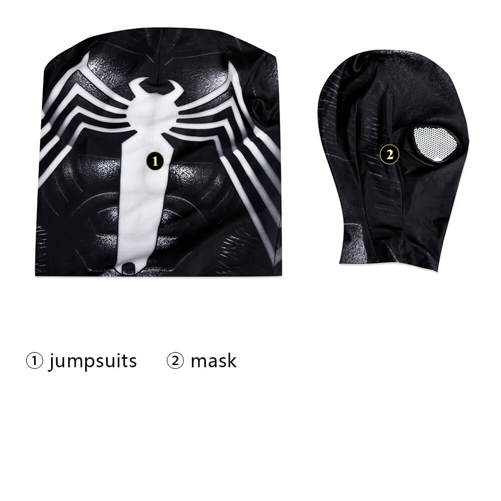 Spider-Man 2 Symbiote Black Suit Cosplay Costume For Kids Vikidoky