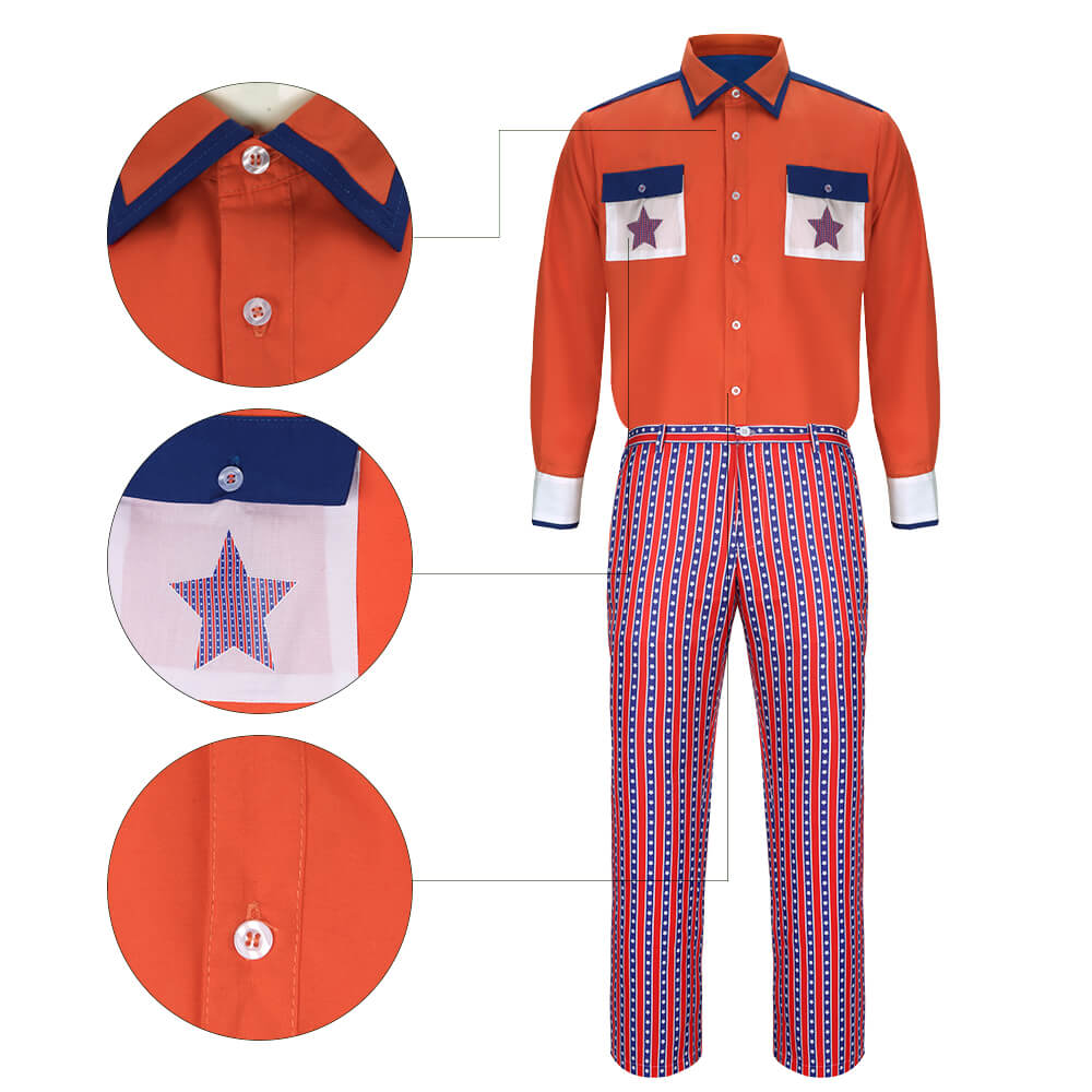 Kingpin Roy Munson Cosplay Costume Bowling Movie Shirt Pants Vikidoky