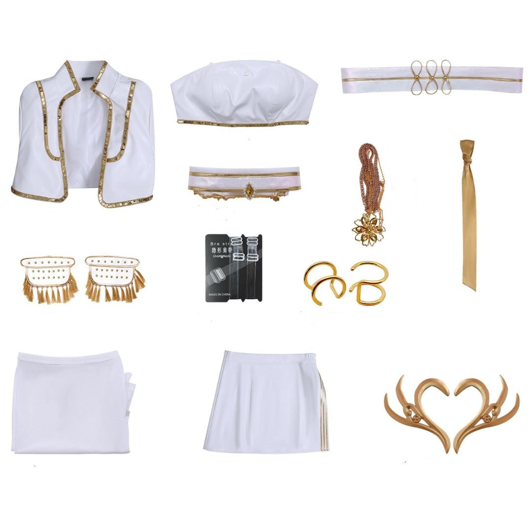 Kpop Demon Hunters Mira White Stage Outfits Cosplay Costume