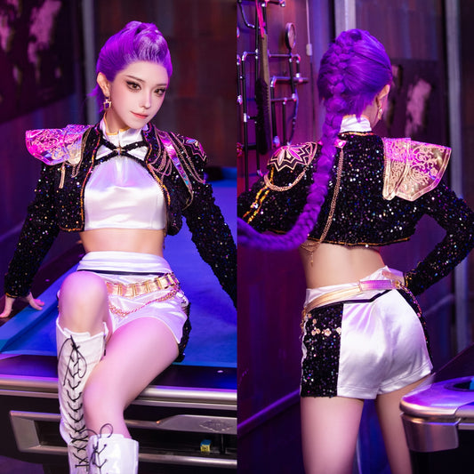 Kpop Demon Hunters Rumi Cosplay Costume Golden Stage Outfits