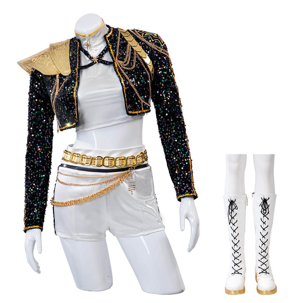 Kpop Demon Hunters Rumi Cosplay Costume Golden Stage Outfits