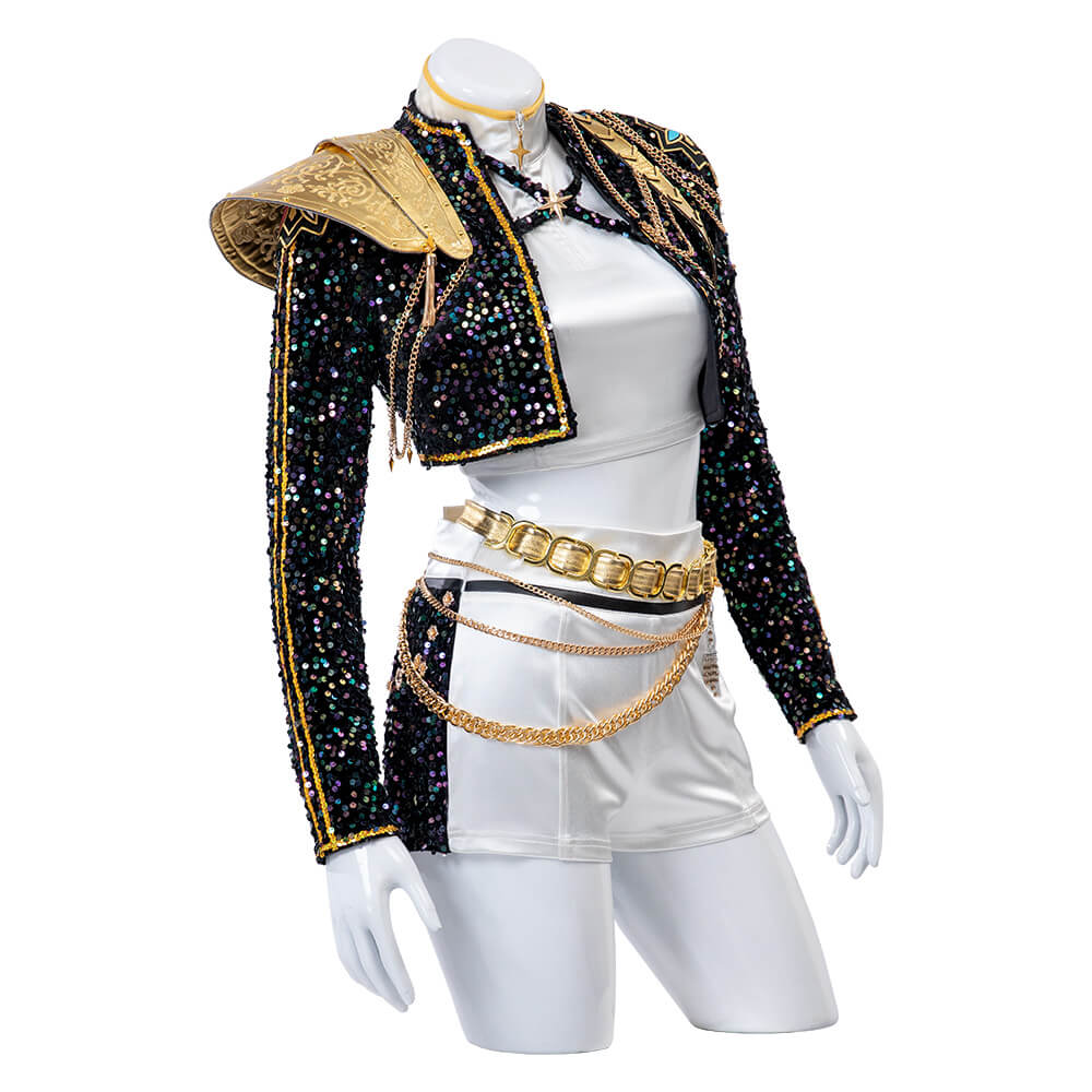 Kpop Demon Hunters Rumi Cosplay Costume Golden Stage Outfits