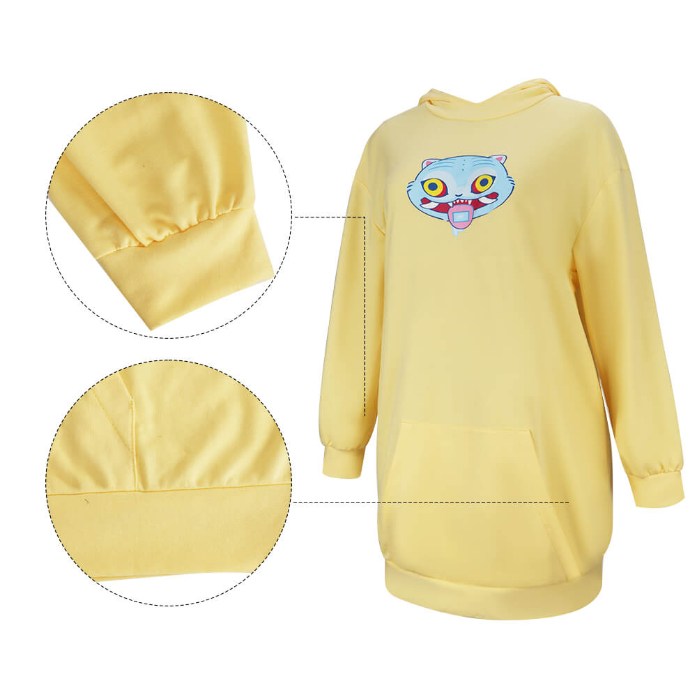 Kpop Demon Hunters Zoey Derpy Tiger Hoodie Cosplay Costume