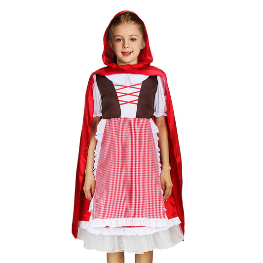 Girls Little Red Riding Hood Cosplay Costume Halloween Vikidoky