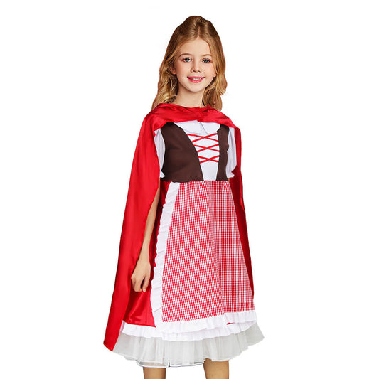 Girls Little Red Riding Hood Cosplay Costume Halloween Vikidoky