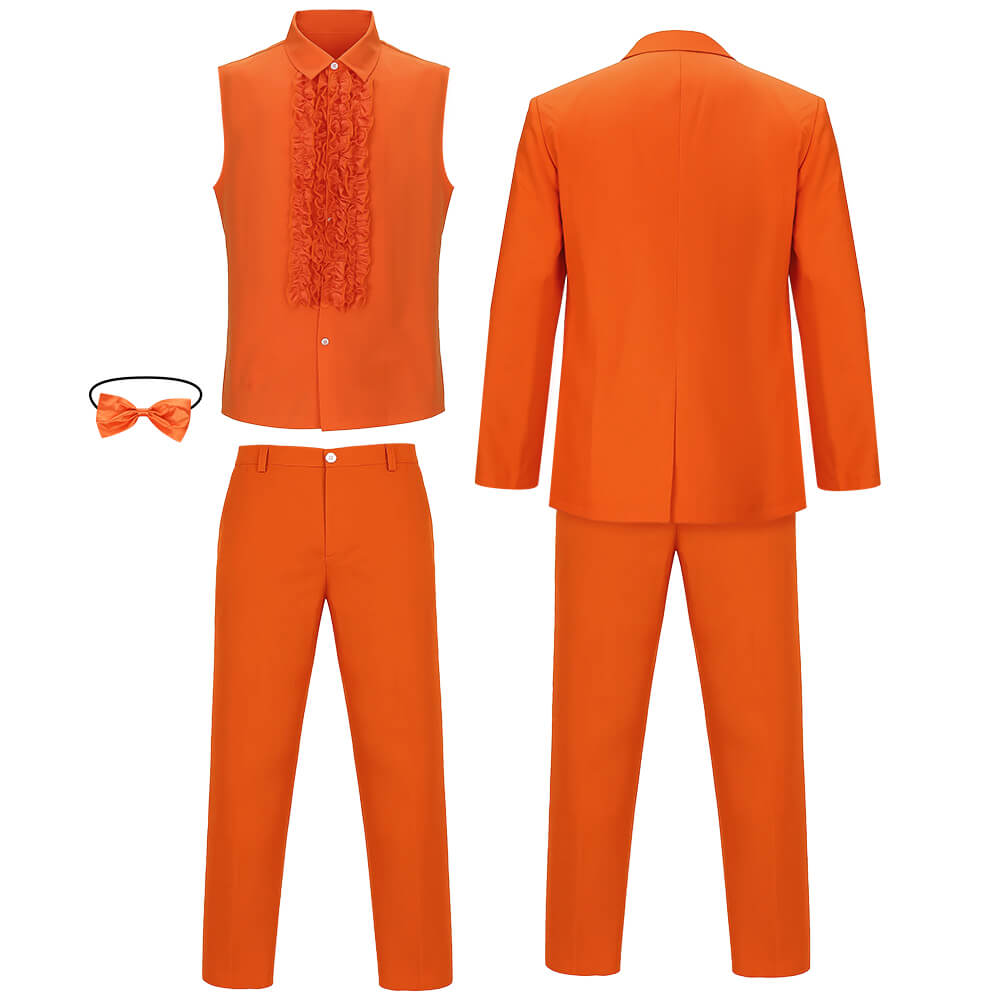 Lloyd Christmas Dumb and Dumber Orange Suit Cosplay Costume for Men
