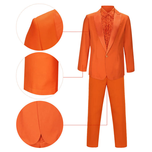 Lloyd Christmas Dumb and Dumber Orange Suit Cosplay Costume for Men