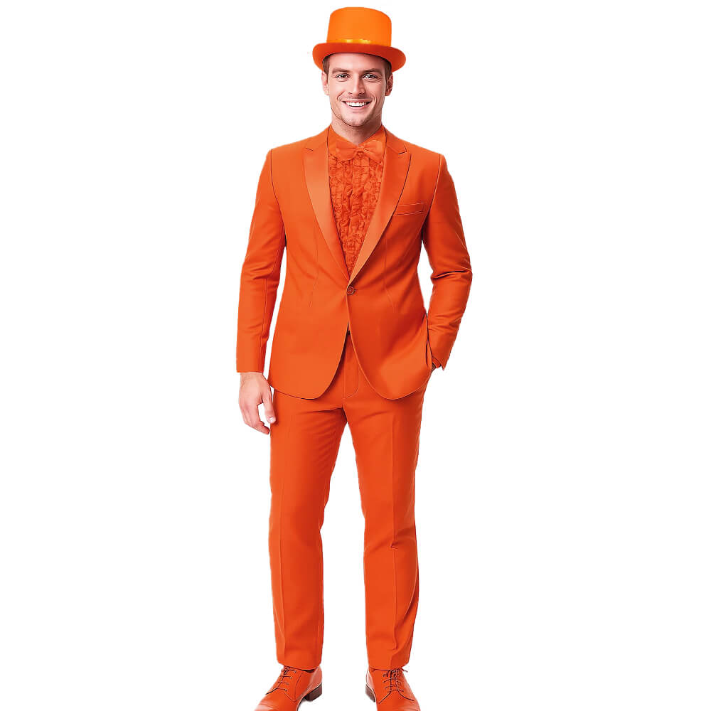 Lloyd Christmas Dumb and Dumber Orange Suit Cosplay Costume for Men