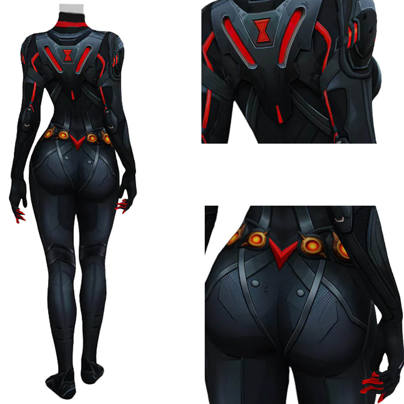 Marvel Rivals Black Widow Cosplay Costume Default Style Bodysuit Vikidoky