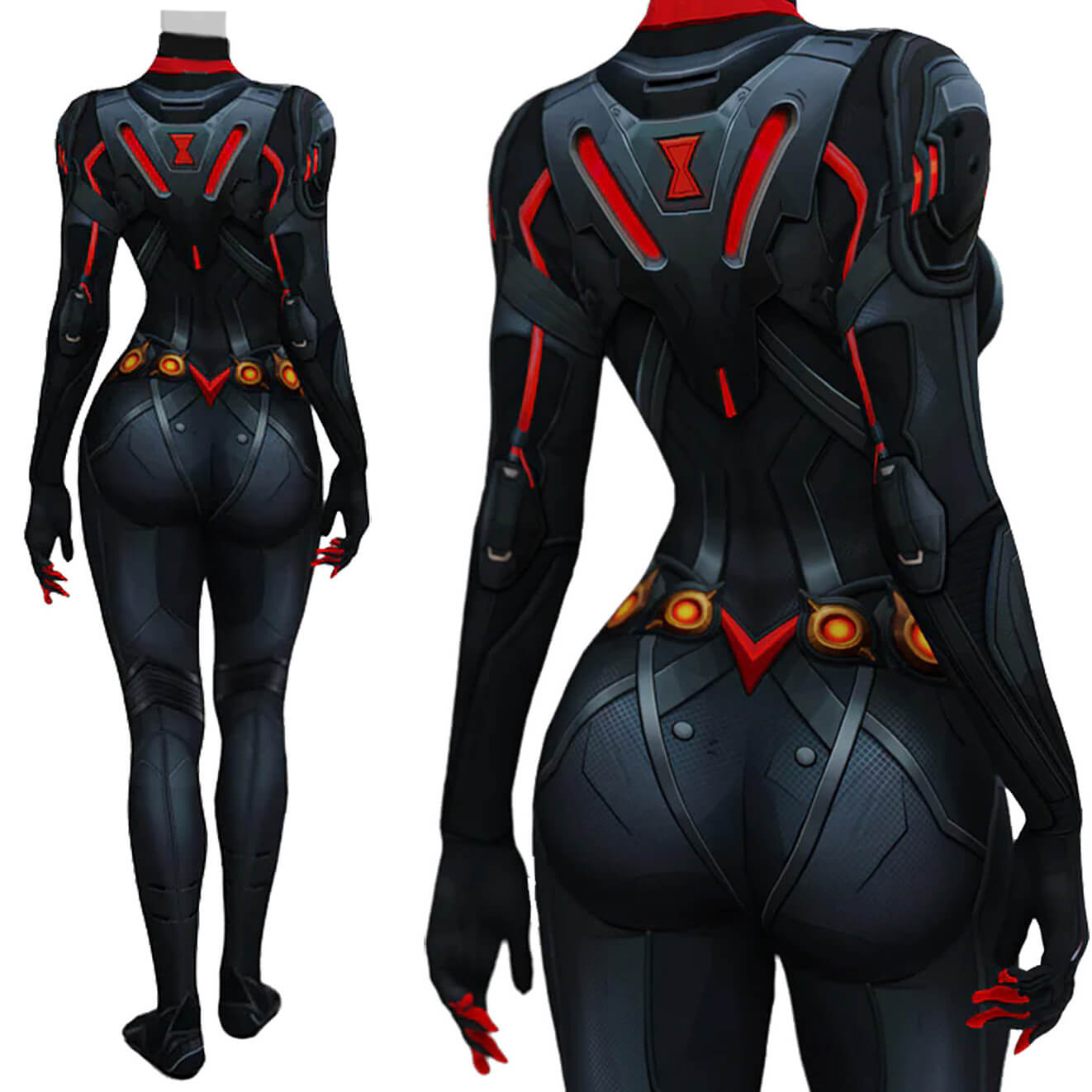 Marvel Rivals Black Widow Cosplay Costume Default Style Bodysuit Vikidoky