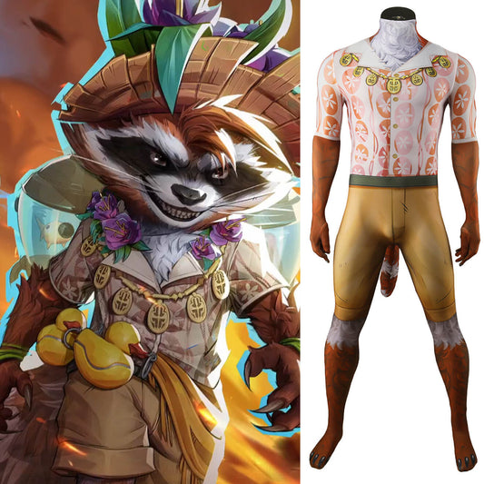 Marvel Rivals Rocket Raccoon Sunshine Cosplay Costume Bodysuit