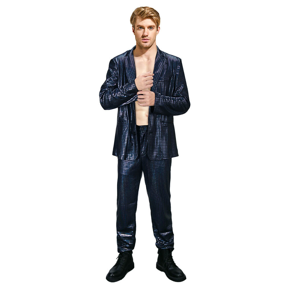 Men's Disco Costumes Jacket Pants Halloween Cosplay Vikidoky