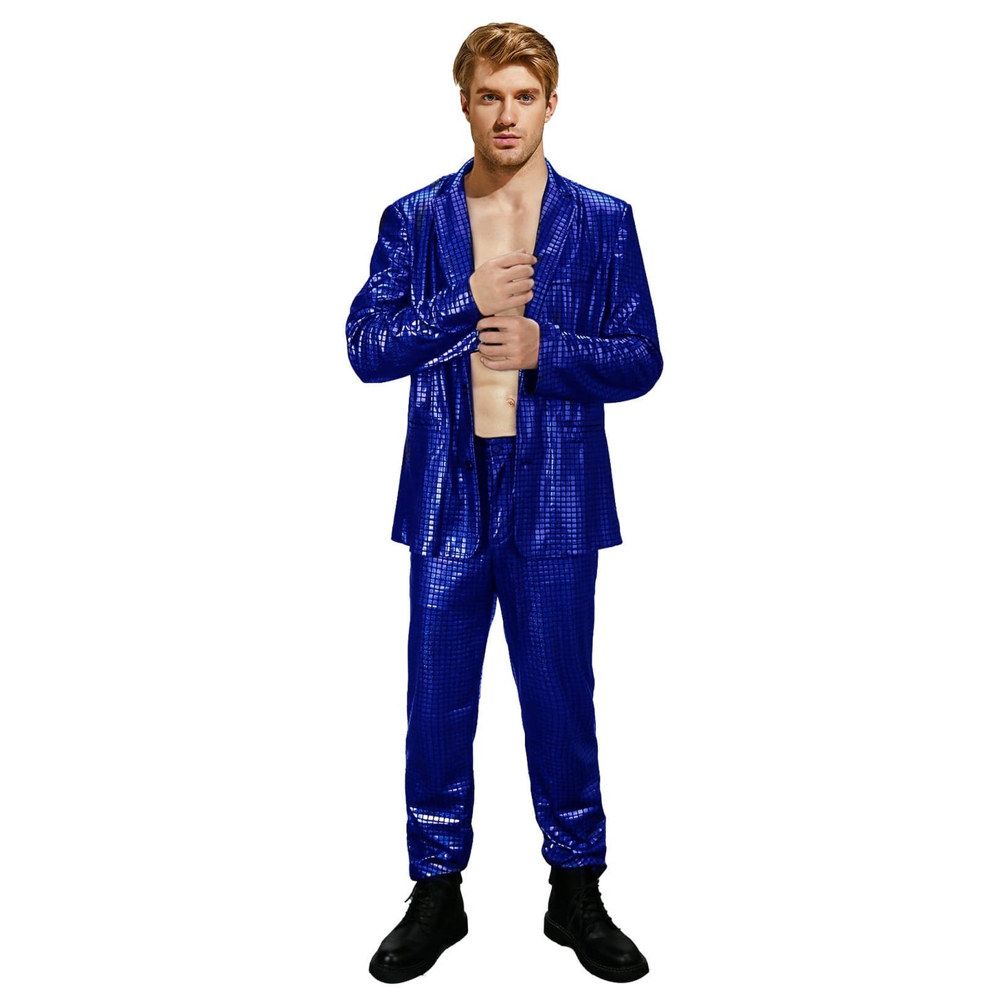 Men's Disco Costumes Jacket Pants Halloween Cosplay Vikidoky