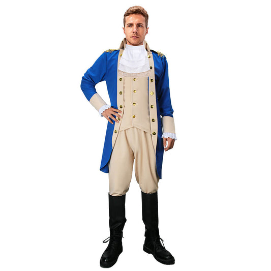 Men's George Washington Uniform Halloween Costume Vikidoky