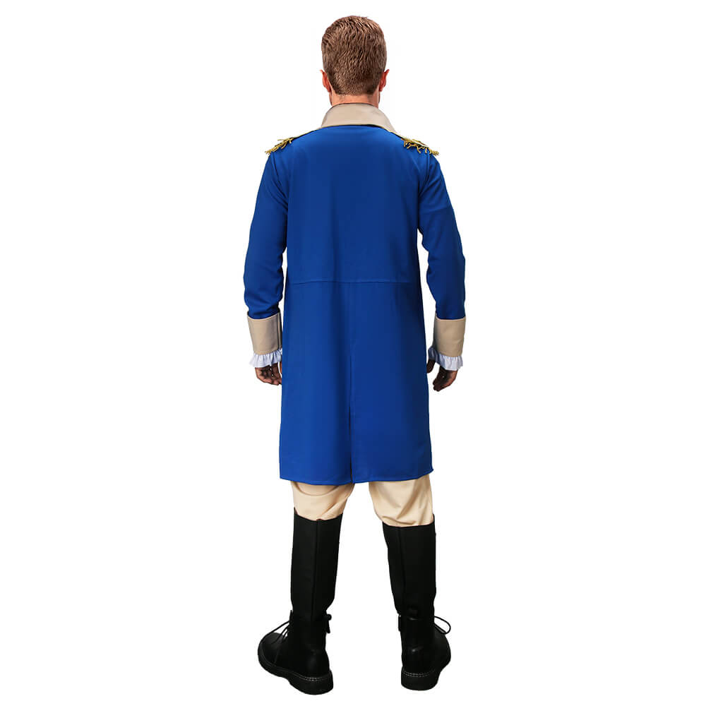 Men's George Washington Uniform Halloween Costume Vikidoky