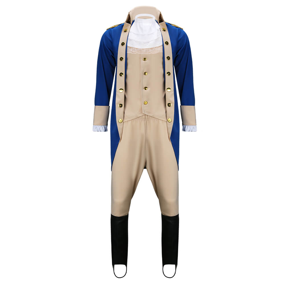 Men's George Washington Uniform Halloween Costume Vikidoky
