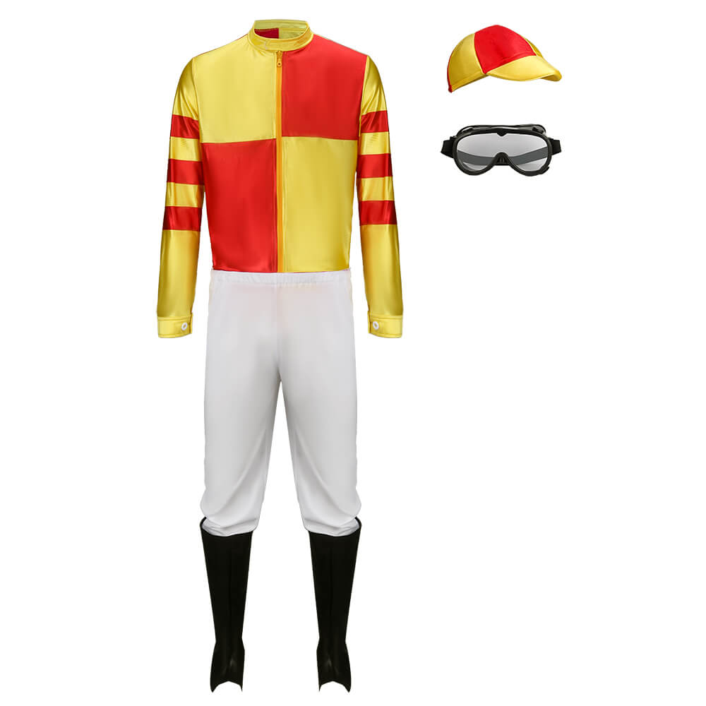 Adults Horse Jockey Costume Fancy Dress Uniform Vikidoky