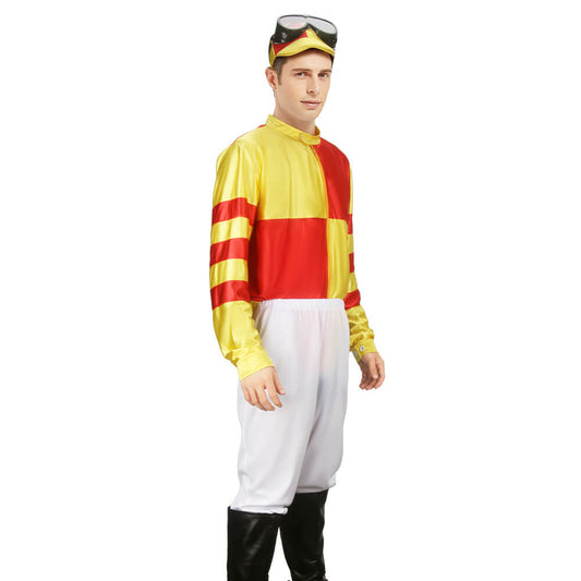 Adults Horse Jockey Costume Fancy Dress Uniform Vikidoky