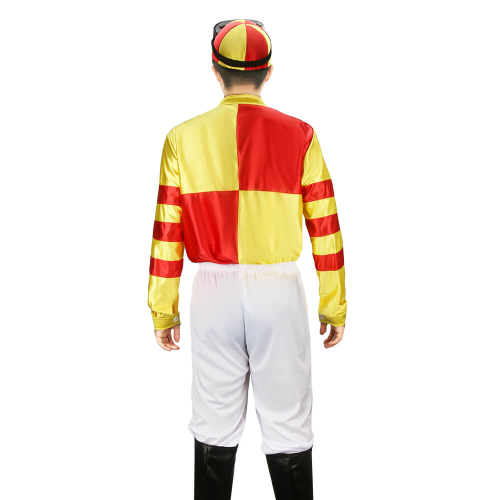 Adults Horse Jockey Costume Fancy Dress Uniform Vikidoky