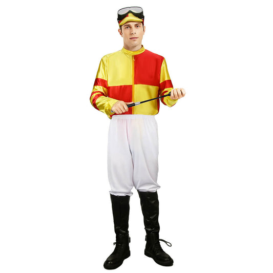 Adults Horse Jockey Costume Fancy Dress Uniform Vikidoky