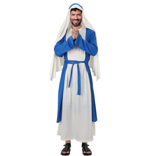Men's Saint Biblical Religious Costume Jesus Sherherd Fancy Dress for Halloween Vikidoky