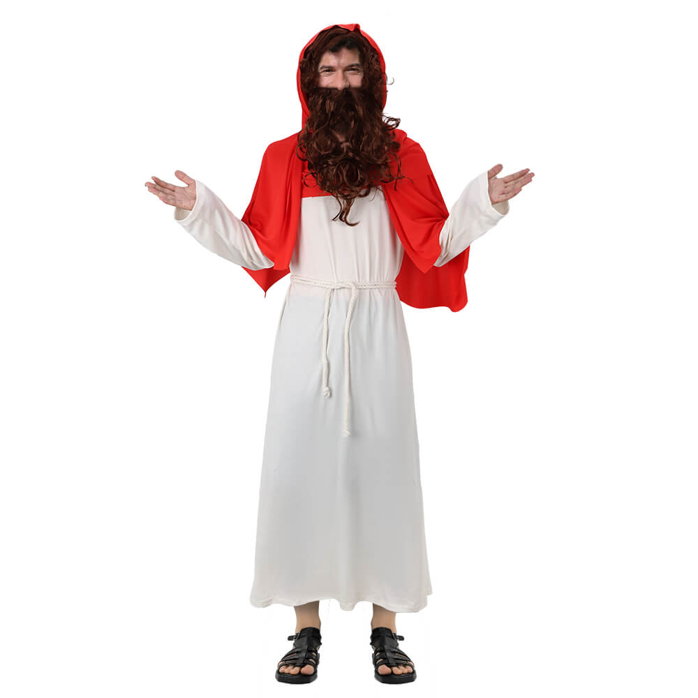Men's Saint Biblical Religious Costume Robe Scarf Shawl Halloween Fancy Dress Vikidoky