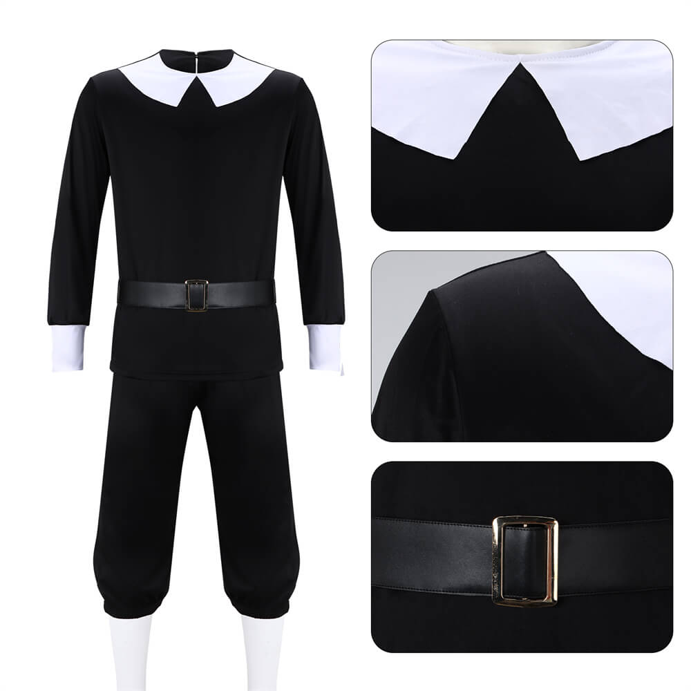 Men's Pilgrim Cosplay Costume for Thanksgiving Day Halloween Party Vikidoky