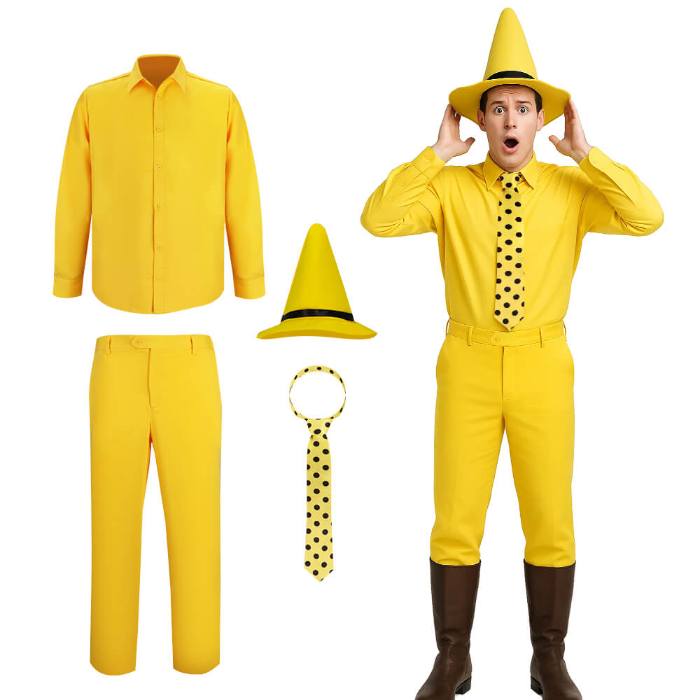 Man with the Yellow Hat Costume Curious George Ted Cosplay (Ready to Ship)