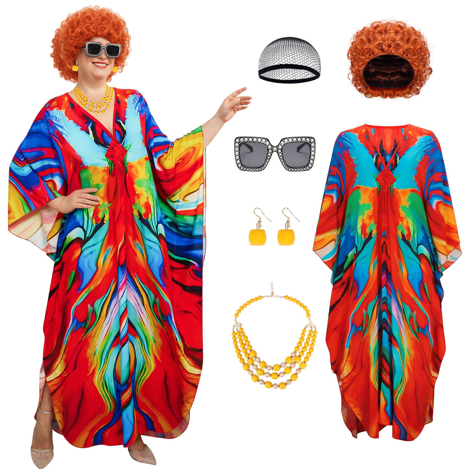 Mrs. Roper Romp Cosplay Costume Halloween Costume Helen Roper 70s Fancy Dress Vikidoky – VikiDoky