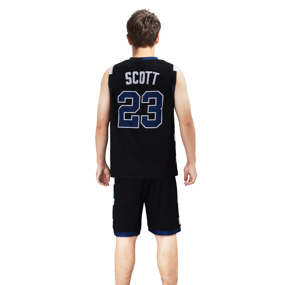 One Tree Hill Ravens Nathan Scott #23 Basketball Jersey Black Vikidoky