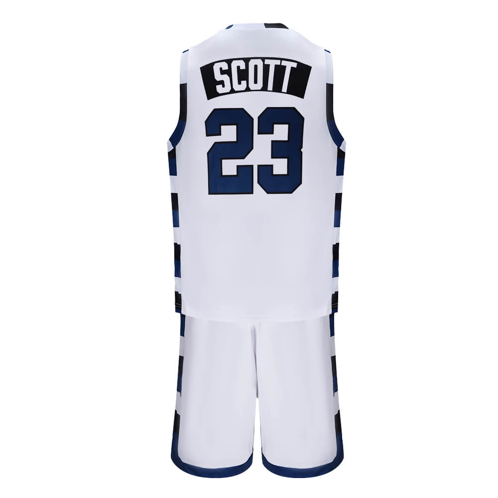 One Tree Hill Ravens Nathan Scott #23 Basketball Jersey White Vikidoky