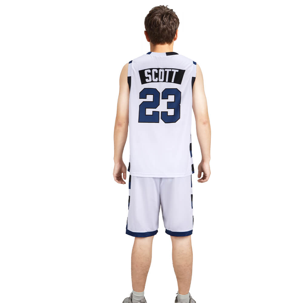 One Tree Hill Ravens Nathan Scott #23 Basketball Jersey White Vikidoky