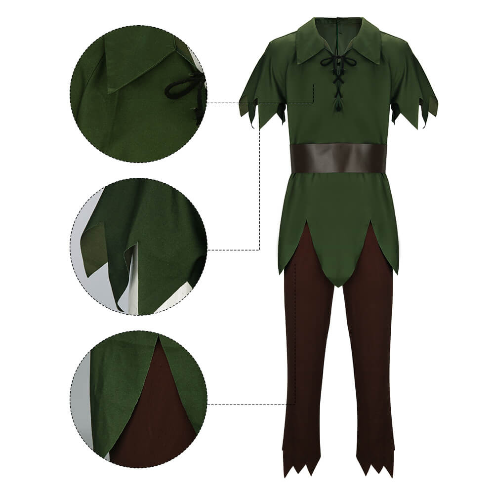 Adults Peter Pan Costume Halloween Christmas Fancy Dress (Ready to Ship) Vikidoky