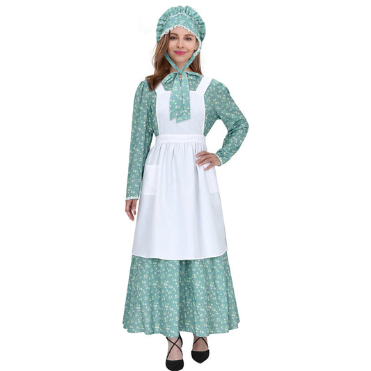Pioneer Womens Dress Costume American Historical Clothing Prairie Colonial Dress Vikidoky