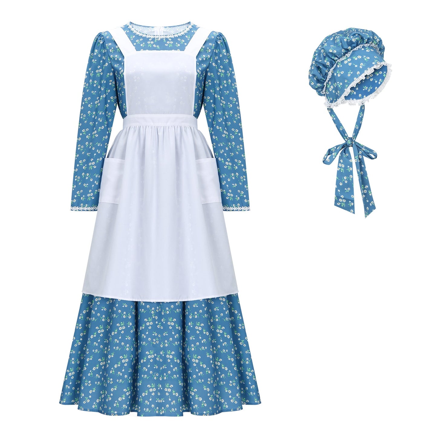 Pioneer Womens Dress Costume American Historical Clothing Prairie Colonial Dress Vikidoky