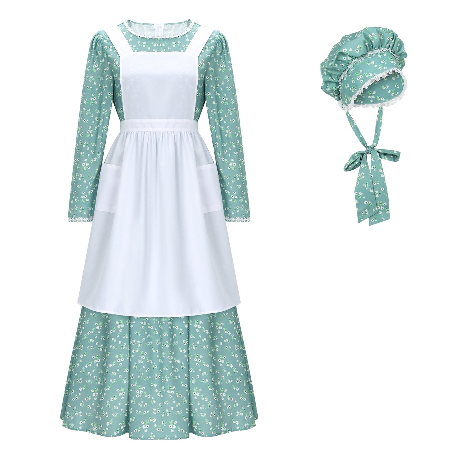 Pioneer Womens Dress Costume American Historical Clothing Prairie Colonial Dress Vikidoky
