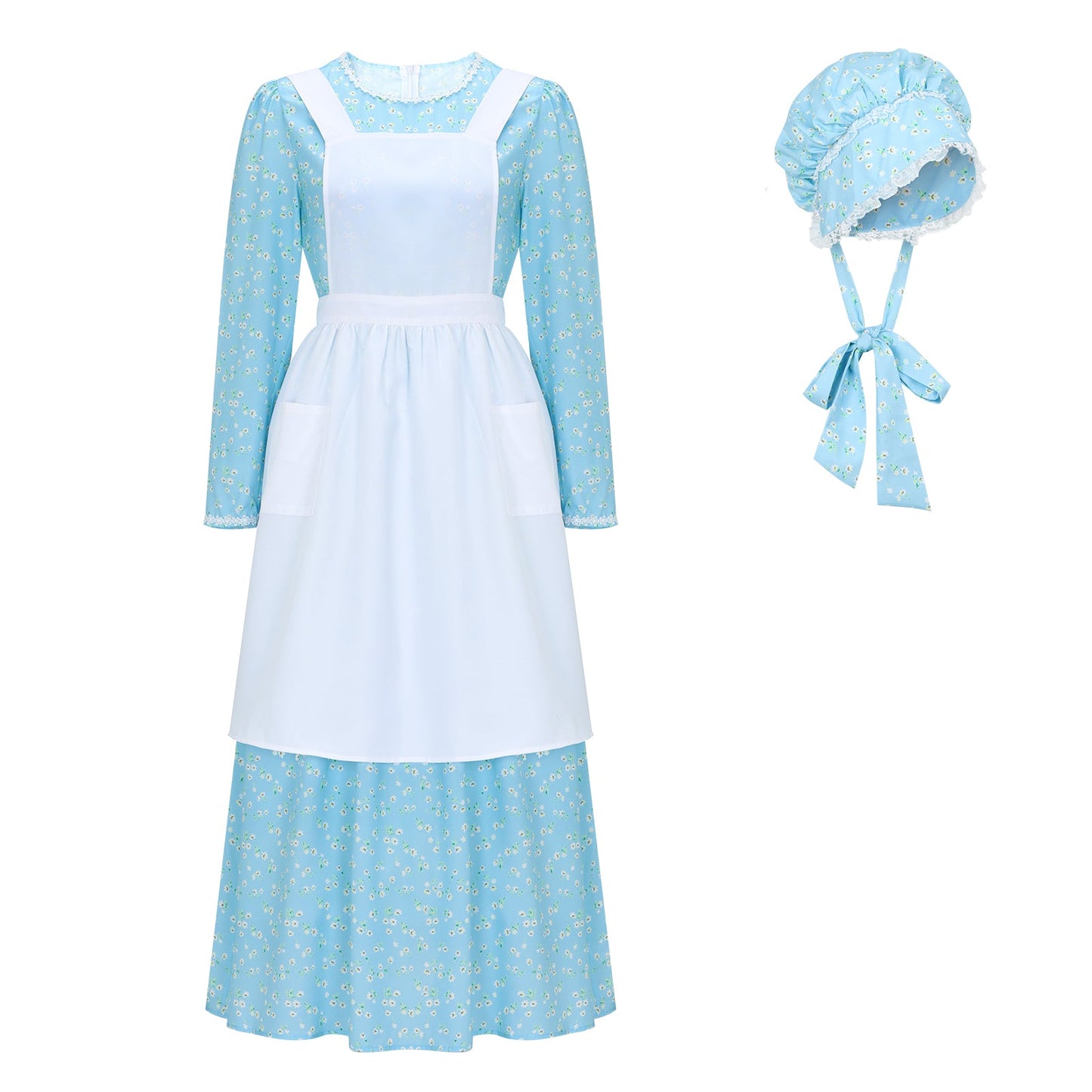 Pioneer Womens Dress Costume American Historical Clothing Prairie Colonial Dress Vikidoky