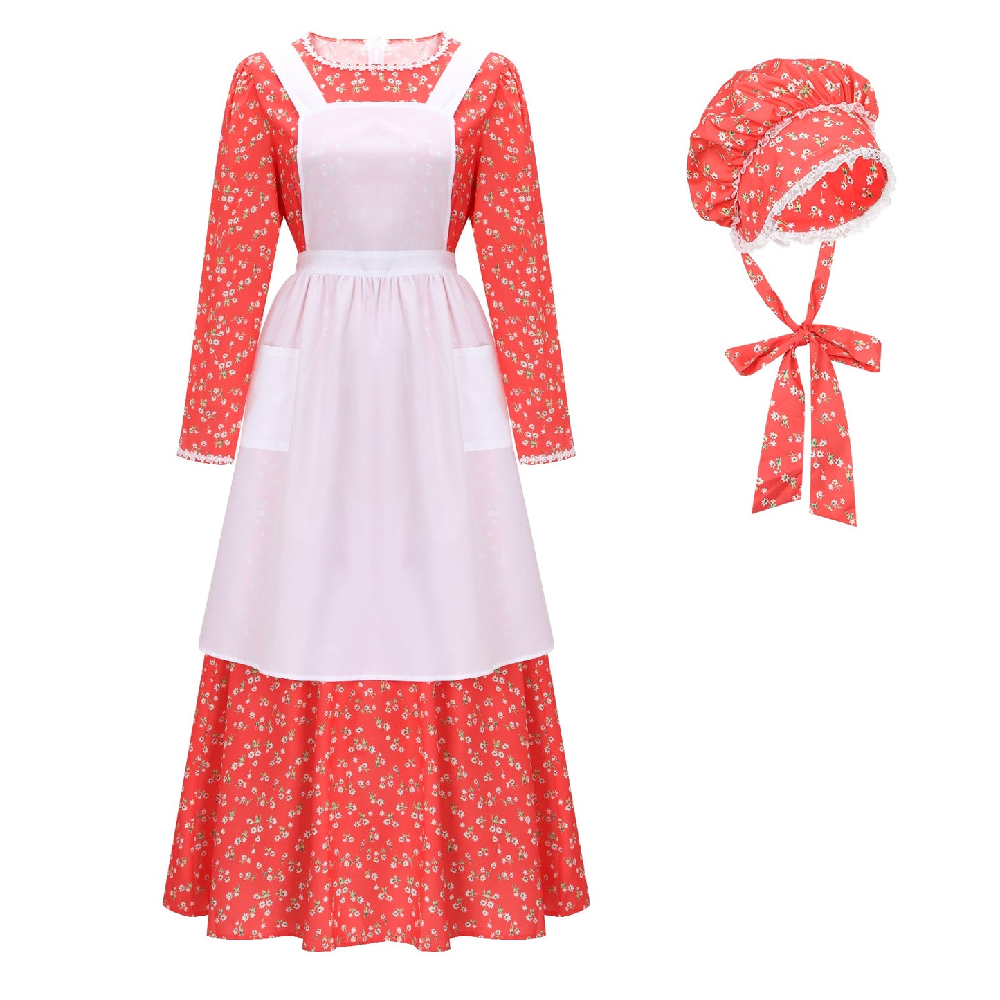 Pioneer Womens Dress Costume American Historical Clothing Prairie Colonial Dress Vikidoky