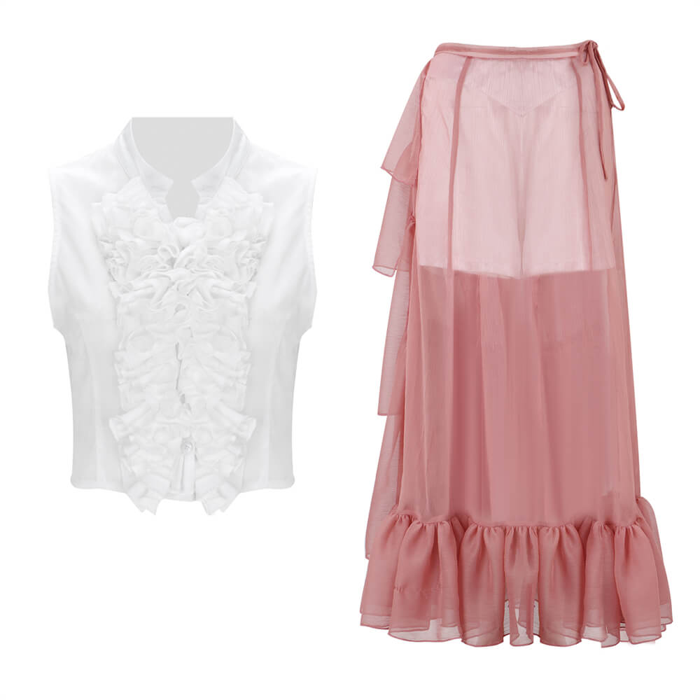 Poor Things Bella Baxter Dance Dress Cosplay Costume Vikidoky Vikidoky