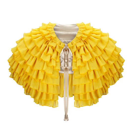 Poor Things Bella Baxter Cosplay Cape Yellow (Ready to Ship) Vikidoky