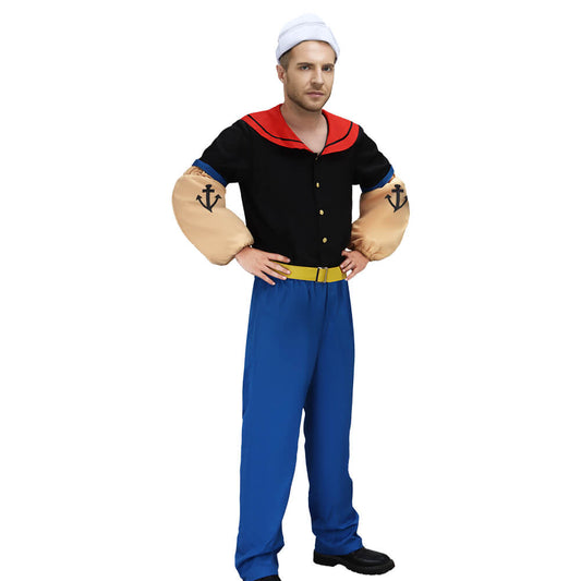 Popeye the Sailor Cosplay Costume Classic Cartoon Party Outfits Vikidoky