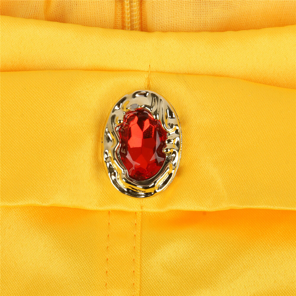 Princess Belle Kids Yellow Dress Beauty and the Beast Party Outfits Vikidoky