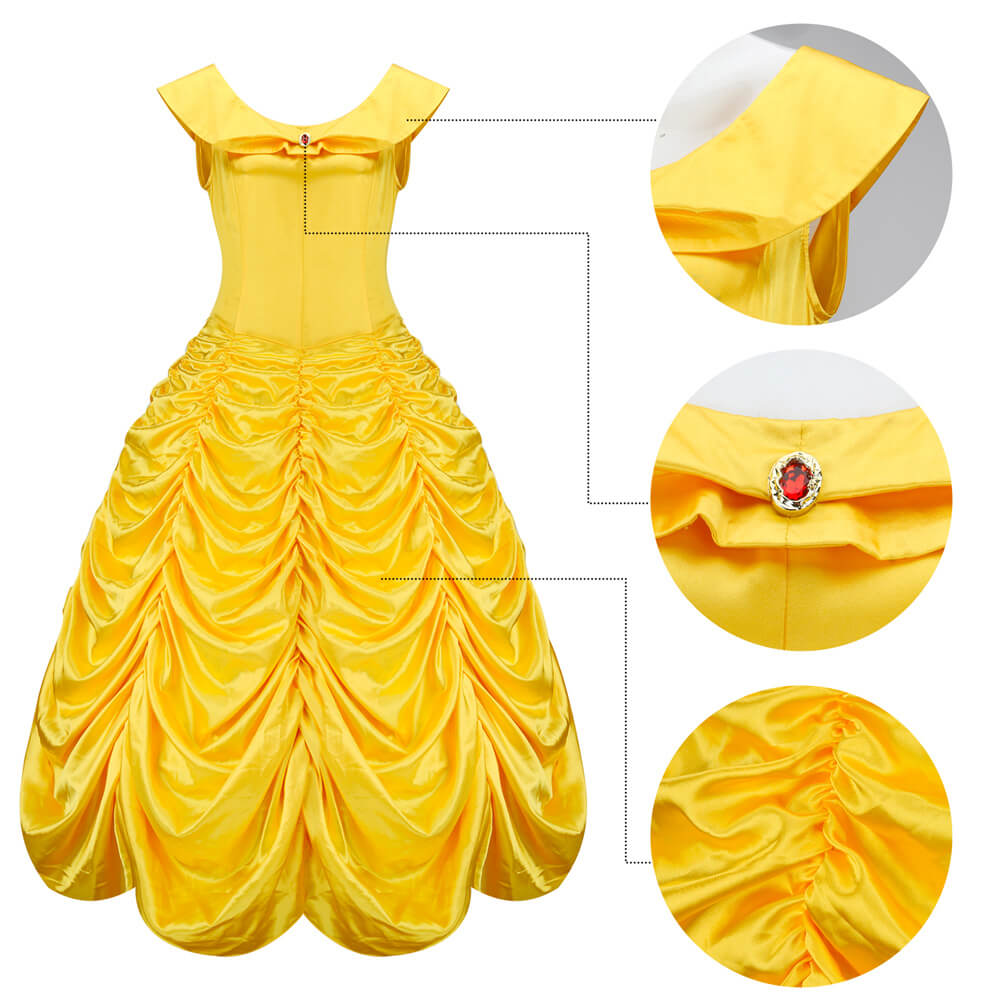 Beauty and the Beast Film Princess Belle Yellow Dress Cosplay