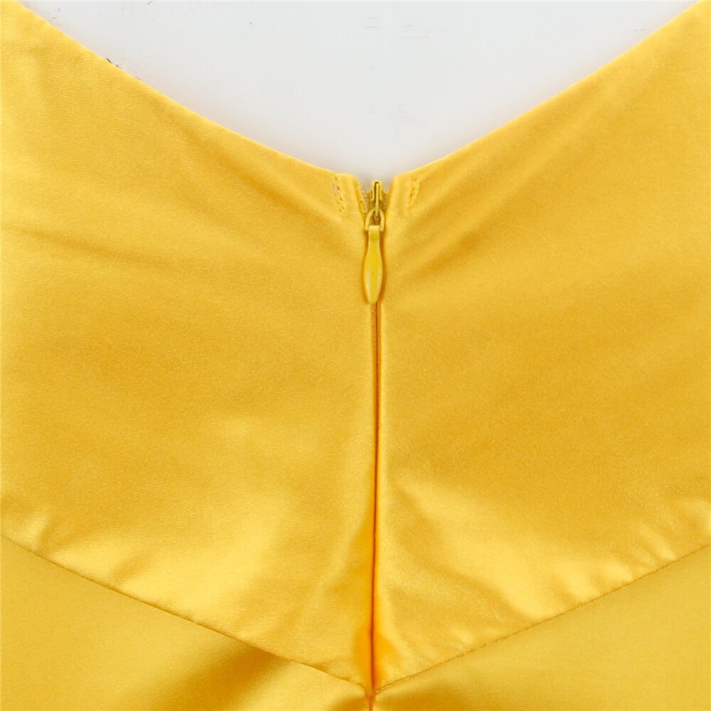 Beauty and the Beast Film Princess Belle Yellow Dress Cosplay Vikidoky